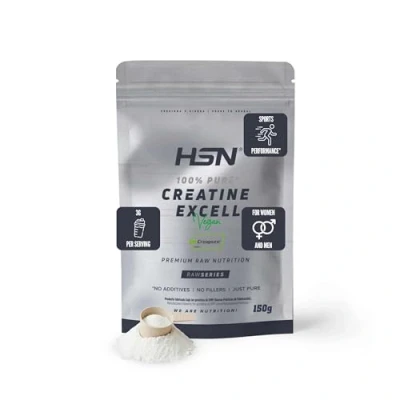 Imagen de HSN Creatina 100% CREAPURE en Polvo Sin Sabor 150g Monohidrato de Micronizada Incluye Dosificador 10ml Añadidos y Libre Contaminantes No GMO, Vegano, Gluten