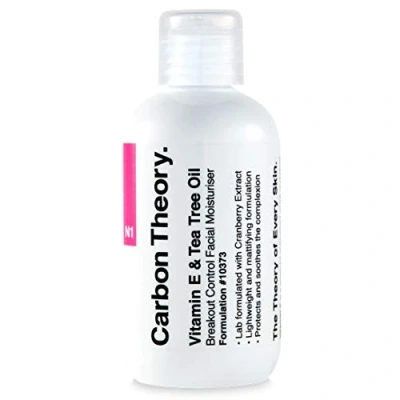 Imagen de Carbon Theory Vitamina E &amp; Aceite de árbol té Control ruptura Hidratante facial y matificante Natural, vegano libre crueldad 100 ml