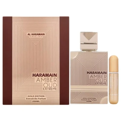 Imagen de Al Haramain Amber Oud Gold Edition Extreme by Set de regalo 6.7 oz Spray perfume puro + 0.34 recargable