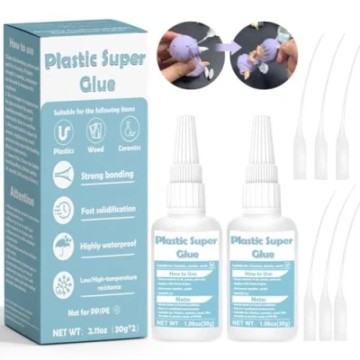 Imagen de WAN2TLK 60g Pegamento Plastico, Pegamentos instantáneos de Plástico impermeable, Súper para unir Plásticos y Otros Materiales