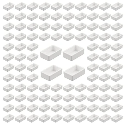Imagen de WANDIC Empty Watercolour Paint Pans, 100 PCS White Half Pans for DIY Watercolor Oils