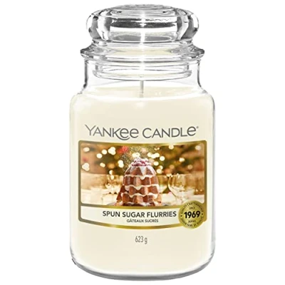 Imagen de Yankee Candle, Vela perfumada Spun Sugar Flurries grande Snow Globe Wonderland Collection Tiempo de quemado: hasta 150 horas