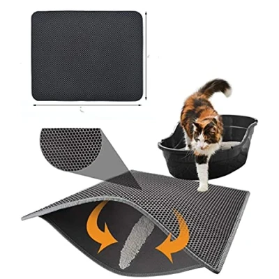 Imagen de Estera de Arena para Gatos, Alfombra Gatos Arena, Cat Litter Mat, Impermeable Basura Doble Capa (S)