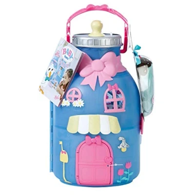 Imagen de BABY born CASA BIBERÓN con asa de transporte, Se distribuye en dos plantas, Inquilino especial la casa, Muñeca sorpresa muchos accesorios y funciones