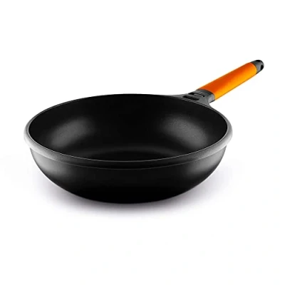 Imagen de Fundix Wok Inducción Mango Naranja 28 cm