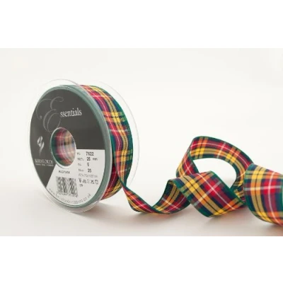 Imagen de Berisfords Cinta de tartán Tradicional 7622 25 m x mm, Estampado Buchanan