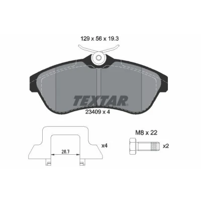 Imagen de TEXTAR 2340902 Juego de pastillas freno no preparado para indicador desgaste con tornillos pinza accesorios CITROËN: C2 Hatchback