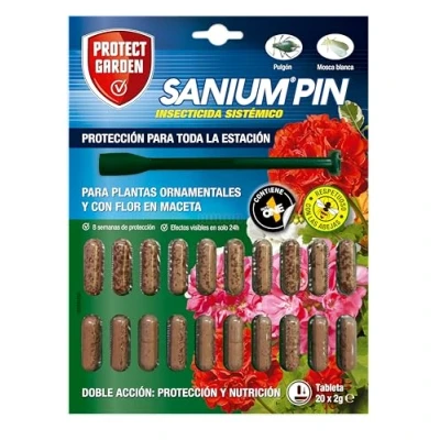 Imagen de Sanium Pin insecticida y Fertilizante, doble acción protección nutrición