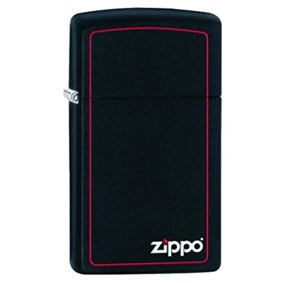 Imagen de Zippo Logo Mechero, Hombre, Black Matte, 3.5x1x5.5 cm