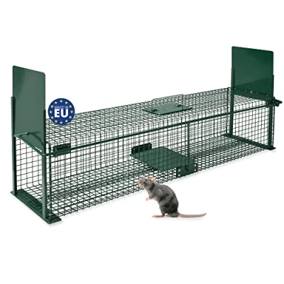 Imagen de Moorland Trampa Viva XXL 100x25x25 cm Safe 5007 Caja 2 entradas para martas Reutilizable de Animales martas, Gatos y Zorros Estable respetuosa con los