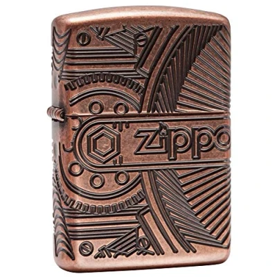 Imagen de Zippo Gear Pocket Lighter Briquet, Unisex Adulto, Armor Antique Copper, M