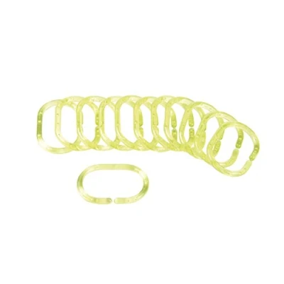 Imagen de Interior 6CRD006VC Douceur Cortina de Ducha Anillos 12 Piezas Cal Transparente Verde 4 x 0,4 6 cm