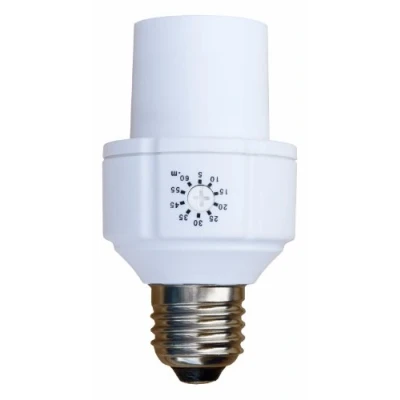 Imagen de Ecosavers Temporizador Base de lámpara E27, 60 W, Blanco, 9,5 x 5,2 cm