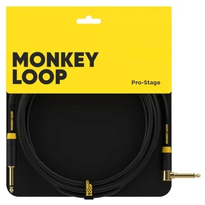 Imagen de MONKEY LOOP Pro Stage Silent Cable Jack Mono a Acodado con 1 Extremo Recubrimiento de PVC Máximo Aislamiento Longitud 3 Metros