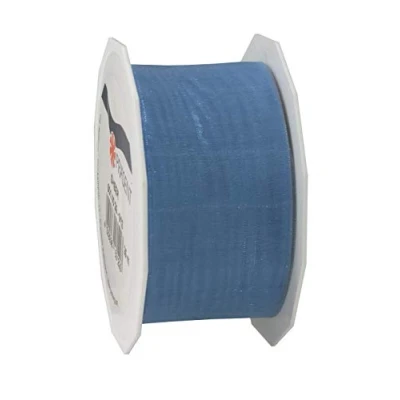Imagen de C.E. PATTBERG SHEER cinta regalo de organza color azul claro, 25 m decorativa para envolver regalos, 40 mm ancho, decoración y manualidades versátiles creativas
