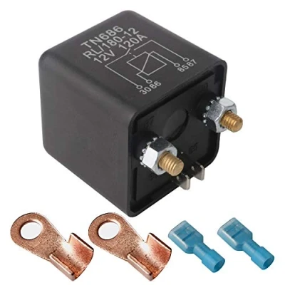 Imagen de Gebildet 1Pieza 12VDC 120A Trabajo Pesado Relés para Coche Barco Camión Motor Automoción de Arranque RL/180 12, 4Pin SPST con 2Huella + 2Borne Contacto