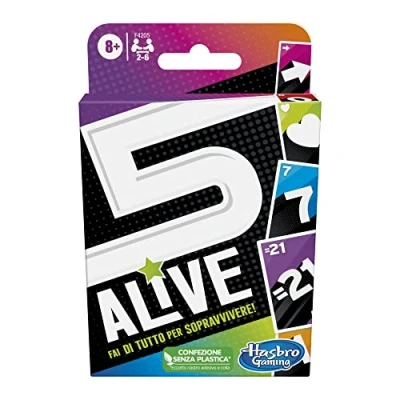 Imagen de Hasbro Gaming 5 Alive Juego de Cartas niños y familias, Juegos para Toda la Familia, rápidas 2 6 Jugadores