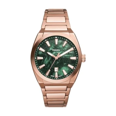 Imagen de Fossil Reloj Analógico para Hombre de Cuarzo con Correa en Acero Inoxidable FS6074, Verde Esmeralda