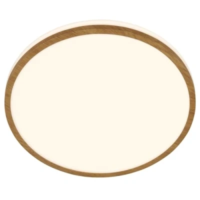 Imagen de Briloner Plafón LED Acorus, Ø 28 cm, blanco/color madera, IP44