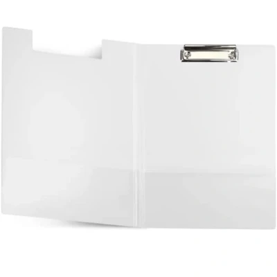 Imagen de Netuno 1 carpeta para portapapeles A4 con clip color blanco DIN tapa tablero de escritura pinza metal placa dura plástico bloc notas portadocumentos soporte