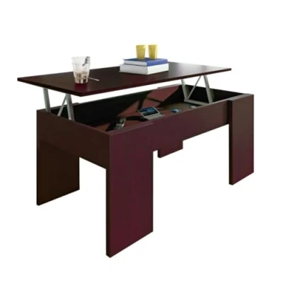 Imagen de SHIITO Modelo VINCCI Mesa de Centro Elevable Moderna y Funcional Acabado en Wengue 45,3x90x50 cm