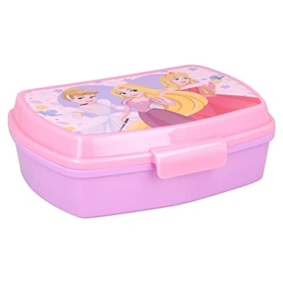 Imagen de Fiambrera rectangular para el almuerzo infantil de Princesas Disney