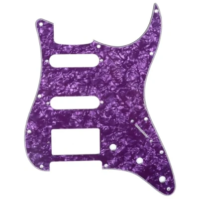 Imagen de Musiclily 11 Agujeros HSS Strat Pickguard Golpeador para Fender American/México Standard Stratocaster Estilo Moderno, 4 capas Purple Pearl
