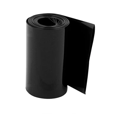 Imagen de sourcing map Tubo Termorretráctil, Termoretractil para Baterías 18650, 2,1m Longitud, Ancho Plano de 70mm, Funda Bateria, PVC, Negro