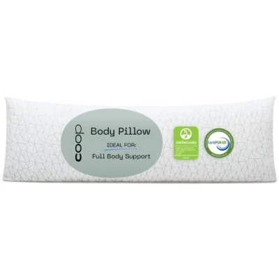 Imagen de Coop Home Goods Almohada Corporal de Espuma viscoelástica triturada 20 x 54 Pulgadas con Funda Mezcla poliéster y rayón Viscosa derivada bambú