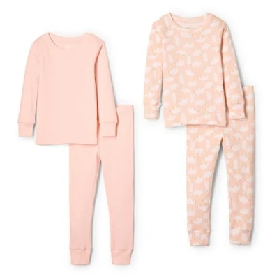 Imagen de Amazon Essentials x Sofia Grainge Pijama ceñido de algodón Unisex Bebés, Pack 2, Oso Polar/Rosa, 12 Meses