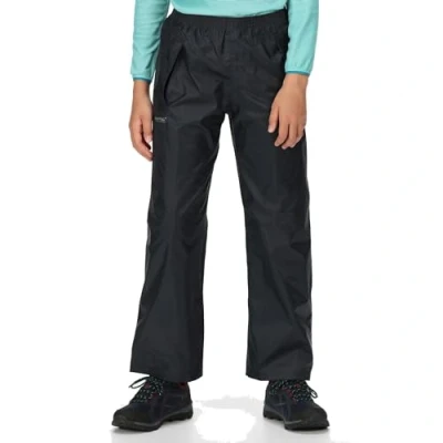 Imagen de Regatta Pantalones para niños Stormbreak Impermeables con Costuras Selladas Overtrousers, Unisex niños, Navy, 13 yr
