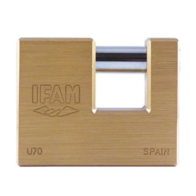 Imagen de IFAM Candado de Seguridad Serie U, 70mm Longitud, Para Cierres Verticales, Cuerpo Latón, Llave Serreta, Rejas y Persianas