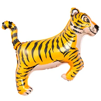 Imagen de 1 Unidad globo Foil con forma de Tigre 104 cm, Apto Helio decoración tematica Safari fiesta Safari, safari. (Globo Tigre)