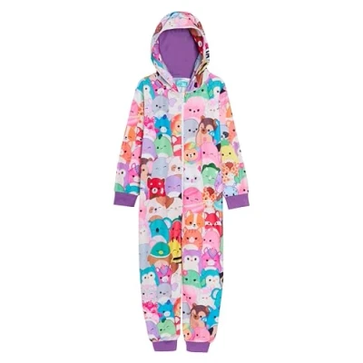 Imagen de Squishmallows Pijamas Todo en uno de Forro Polar cálido con diseño niñas, para niños, Ropa Descanso