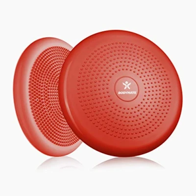 Imagen de BODYMATE cojín de asiento con bomba Pepper RED 34 cm diámetro, equilibrio, nudos, para entrenamiento, rehabilitación, coordinación y entrenamiento