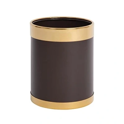 Imagen de Bolero Y804 papelera con borde dorado, 10.2 L, Marrón