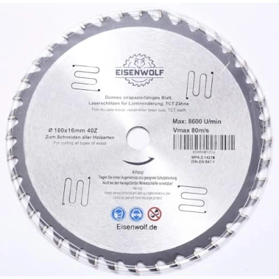 Imagen de Hoja de sierra circular para madera (180 x 16 mm, 40 dientes)