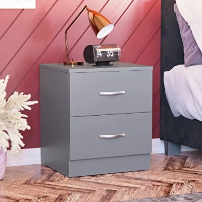 Imagen de Vida Designs Riano Gabinete, Madera de ingeniería Metal, Gris, H 47 x W 40 D 36 cm Aprox