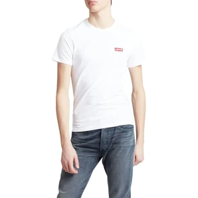 Imagen de Levi&#039;s 2 Pack Crewneck Graphic Tee, Camiseta, Hombre, White/Mid Tone Grey Heather, XS