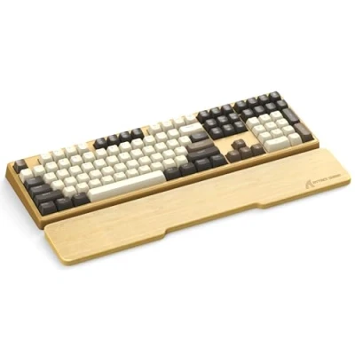 Imagen de Attack Shark Reposamuñecas de Bambú Natural 104 Teclas, Ergonómico para Mejorar La Comodidad Escritura y Juegos, Respetuoso con el Medio Ambiente, Tacto Madera, Antideslizante