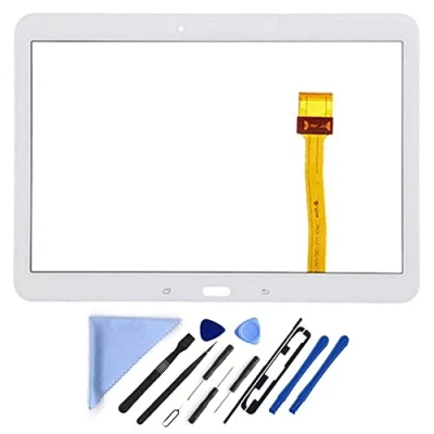 Imagen de Digitalizador de pantalla táctil para Samsung Galaxy Tab 4 10,1 pulgadas SM T530 T531 T535 (sin LCD) con herramientas y adhesivo preinstalado (blanco)
