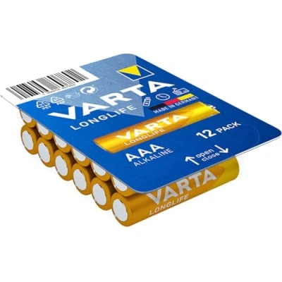 Imagen de Varta pila Longlife Power AAA Micro LR03 (paquete de 12 unidades), alcalina «Made in Germany» Adecuado para juguetes, linternas, mandos y otros aparatos que funcionan con pilas