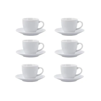 Imagen de Quid New Renova Set 6 Tazas Con Plato Porcelana 9cl