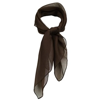 Imagen de TigerTie Pañuelo de gasa para mujer, color liso, 58 x cm, Marrón oscuro., Nickituchgröße: ca. Länge Breite cm