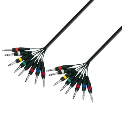 Imagen de Adam Hall Cables 3 STAR L8 VV 0500 Manguera de Cable 8 Jacks 6,3 mm estéreo a 5 m