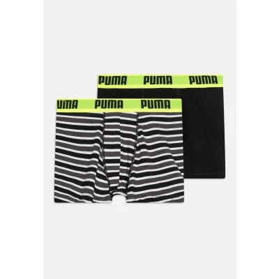 Imagen de PUMA Everyday Striped Boxer, Negro Combo, 134 140 (Pack de 2) para Niños
