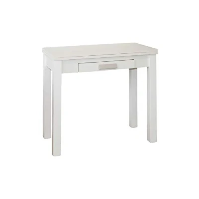 Imagen de Mesa de Cocina Modelo HENA Color Blanco/Blanco Material MDF/Madera Medidas 80 x 40/80 76 cm