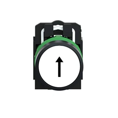 Imagen de Schneider Electric XB5AA3341 Pulsador &quot;Flecha Arriba&quot;, 1NA, 22mm Ø, 52mm x 30mm 42mm, Blanco