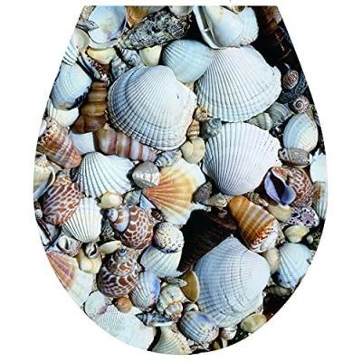 Imagen de &#039;Concha&#039; Asiento WC Pegatina Tapa Inodoro Cubrir Arte 32x38cm