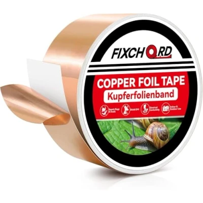 Imagen de FIXCHORD Cinta de Cobre Repelente Babosas, para Barrera Antibabosas, Autoadhesiva Babosas y Caracoles, Control Humanitario Caracoles 20M*50mm